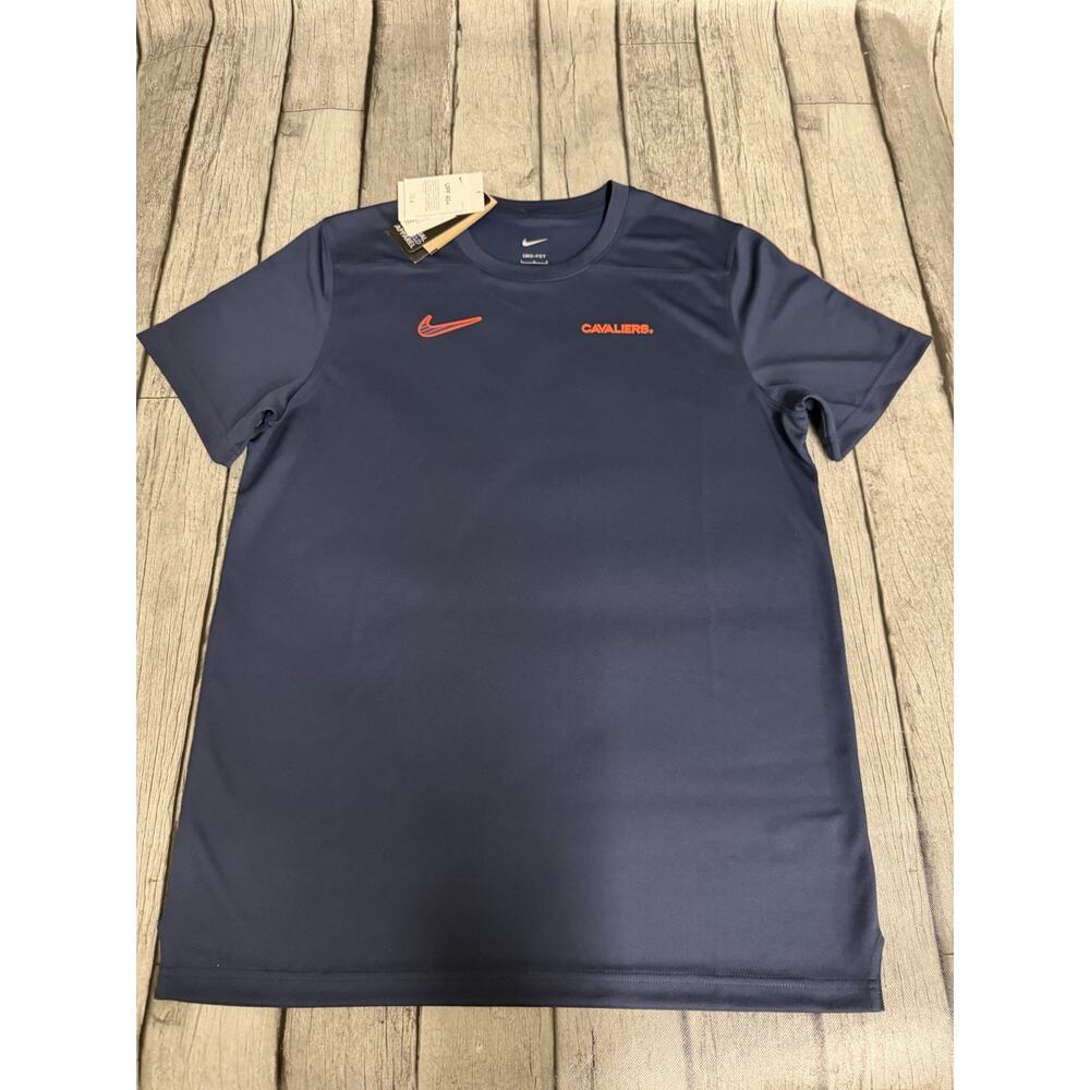 NWT Men’s Nike Virginia Cavaliers Coach Dri-FIT UV T-Shirt Navy Blue Sz Large